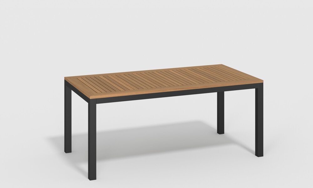 Обеденная группа Gardenini Bella со стульями Calma S темно-серый/черный 180 x 90