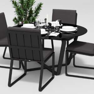 Обеденная группа Gardenini Primavera со стульями Voglie темно-серый/антрацит