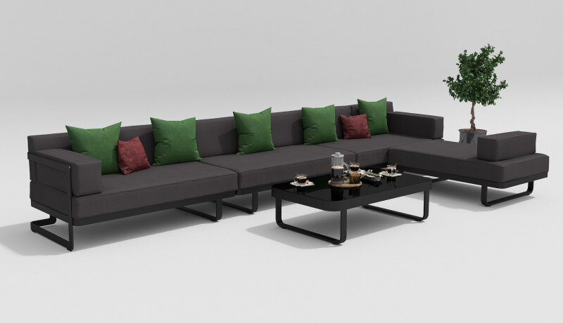 Лаунж зона Gardenini Hacienda темно-серый/антрацит