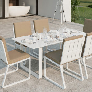 Обеденная группа Gardenini Voglie белый/бежевый 180 x 90