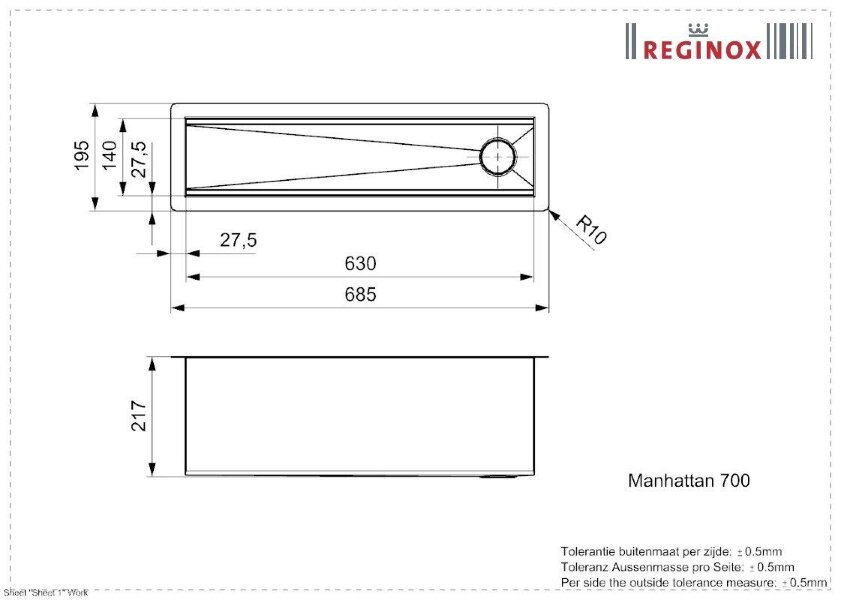 Блок Reginox Manhattan 70 (R22924)