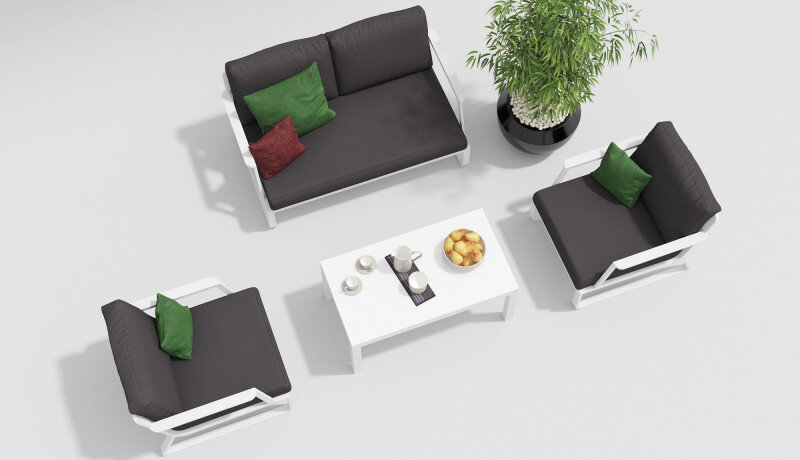 Лаунж зона Gardenini Voglie белый/антрацит