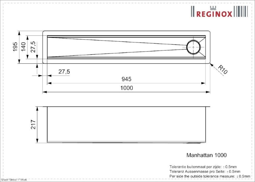 Блок Reginox Manhattan 100 (R22931)