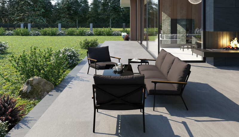 Лаунж зона Gardenini Calma Long темно-серый/антрацит