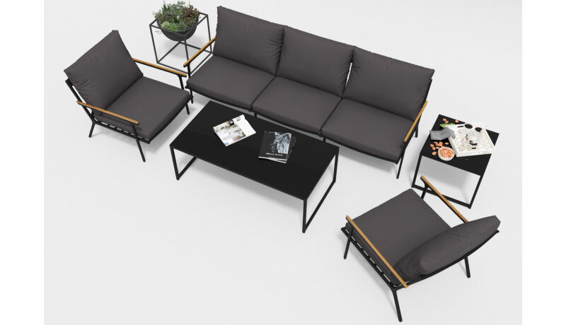 Лаунж зона Gardenini Calma Long темно-серый/антрацит