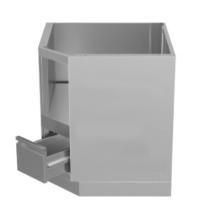 Тумба-основание угловая для круглых керамических грилей с выдвижным ящиком