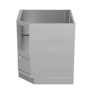 Тумба-основание угловая для круглых керамических грилей с выдвижным ящиком