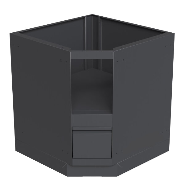 Тумба-основание угловая для круглых керамических грилей с выдвижным ящиком