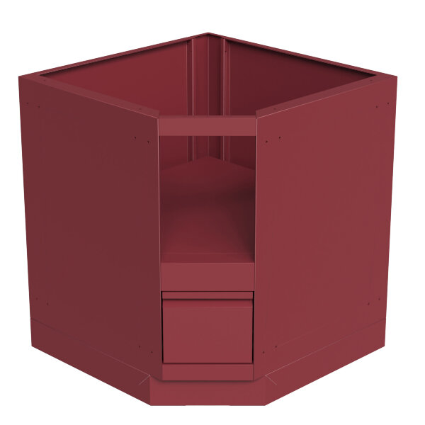 Тумба-основание угловая для круглых керамических грилей с выдвижным ящиком