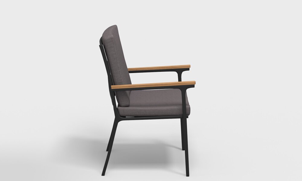 Обеденная группа Gardenini Bella со стульями Calma S темно-серый/антрацит 180 x 90