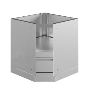 Тумба-основание угловая для овальных керамических грилей с выдвижным ящиком