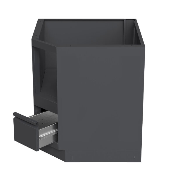 Тумба-основание угловая для овальных керамических грилей с выдвижным ящиком