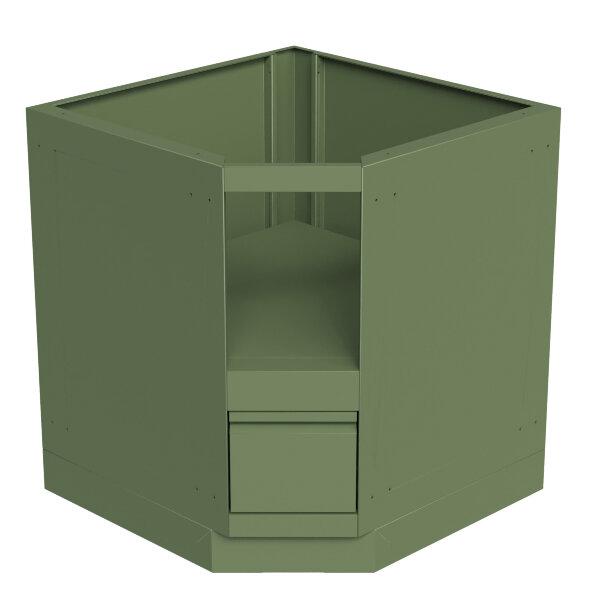 Тумба-основание угловая для овальных керамических грилей с выдвижным ящиком