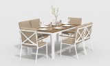 Обеденная группа Gardenini Bella со стульями Calma S белый/бежевый 180 x 90