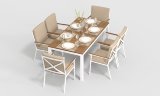 Обеденная группа Gardenini Bella со стульями Calma S белый/бежевый 180 x 90