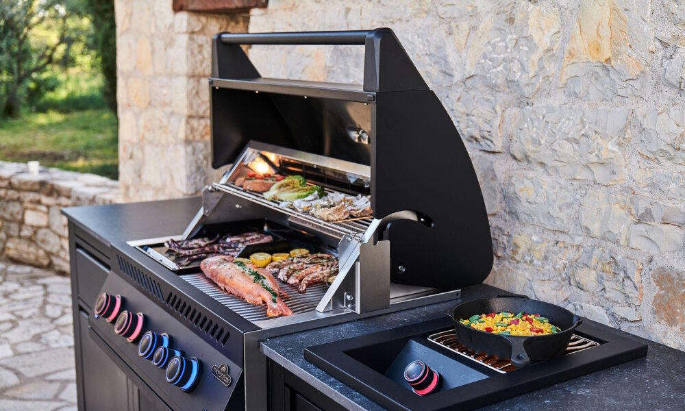 Газовый гриль Napoleon BIG-32 встраиваемый матовый черный