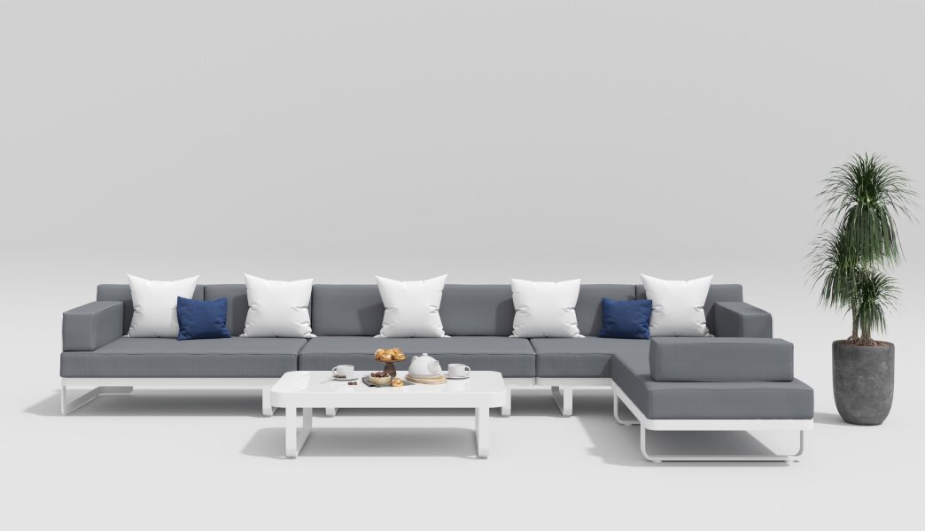 Лаунж зона Gardenini Hacienda белый/серый