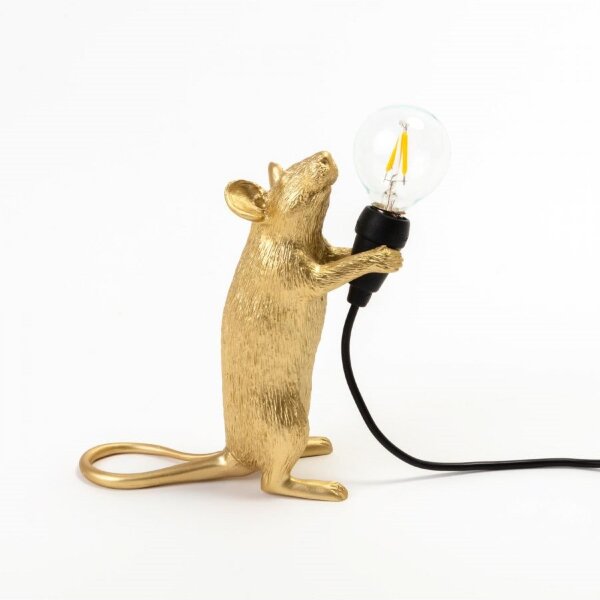 Seletti Настольная лампа Mouse Lamp Standing GOLD USB