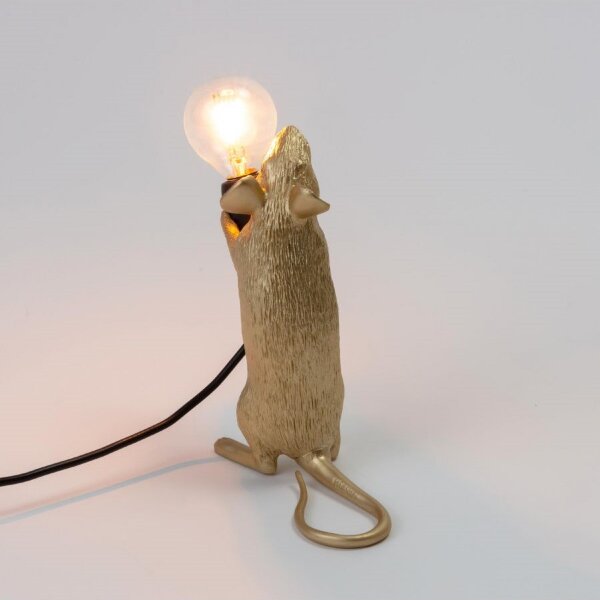 Seletti Настольная лампа Mouse Lamp Standing GOLD USB
