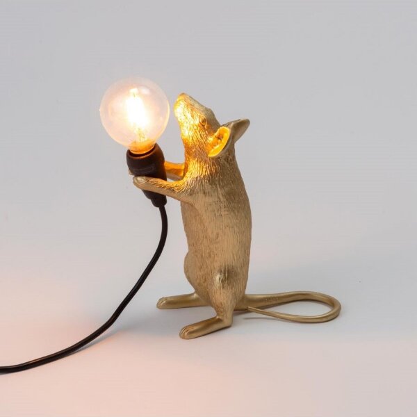 Seletti Настольная лампа Mouse Lamp Standing GOLD USB