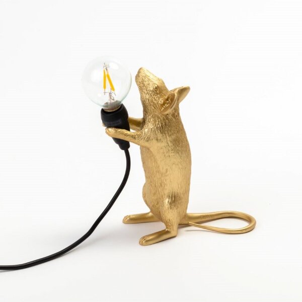 Seletti Настольная лампа Mouse Lamp Standing GOLD USB