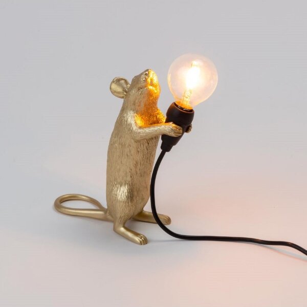 Seletti Настольная лампа Mouse Lamp Standing GOLD USB