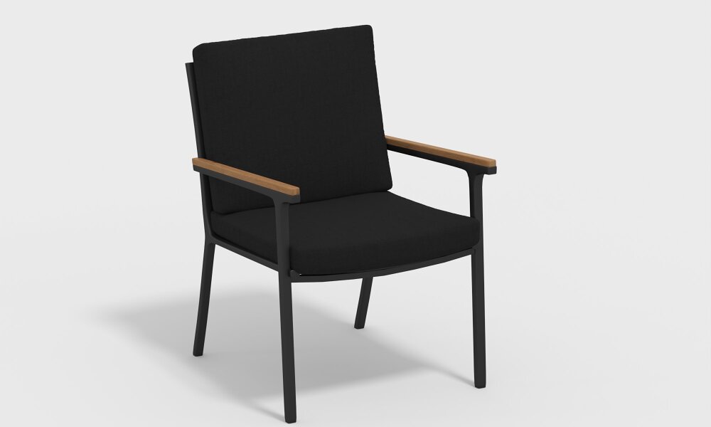 Обеденная группа Gardenini Bella со стульями Calma S темно-серый/черный 220 x 100