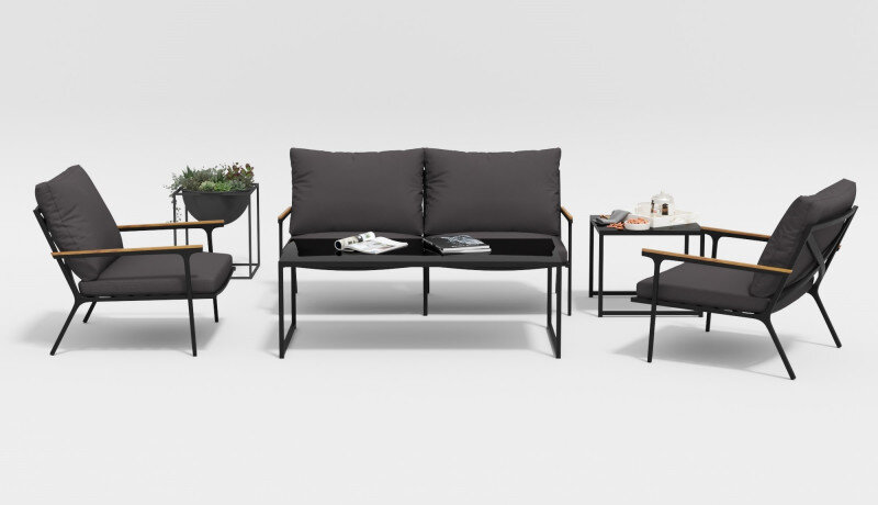 Лаунж зона Gardenini Calma темно-серый/антрацит