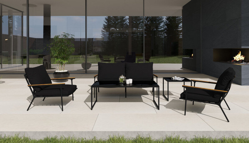 Лаунж зона Gardenini Calma темно-серый/черный