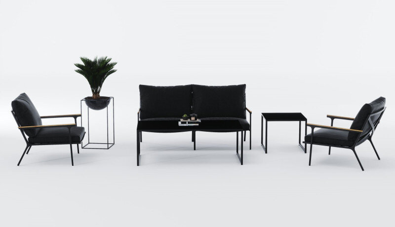 Лаунж зона Gardenini Calma темно-серый/черный