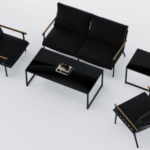 Лаунж зона Gardenini Calma темно-серый/черный