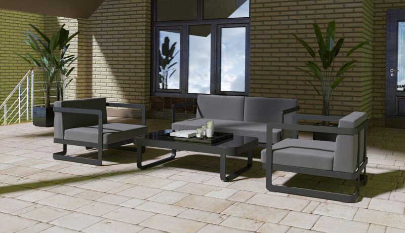 Лаунж зона Gardenini Villino темно-серый/антрацит