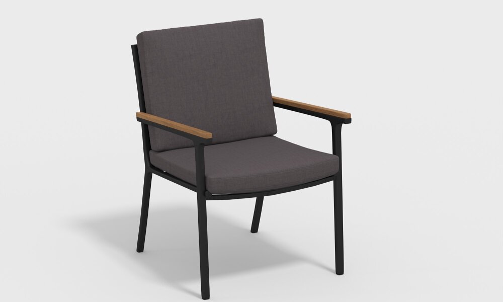 Обеденная группа Gardenini Bella со стульями Calma S темно-серый/антрацит 220 x 100