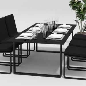 Обеденная группа Gardenini Voglie темно-серый/черный 220 x 105