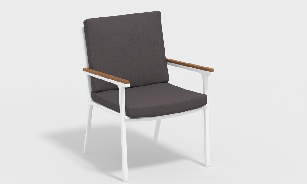 Обеденная группа Gardenini Bella со стульями Calma S белый/антрацит 220 x 100