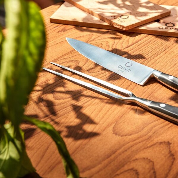 Стол разделочный OFYR 135 Corten с деревянной столешницей