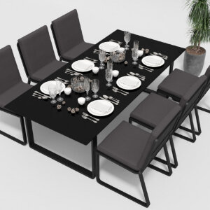 Обеденная группа Gardenini Voglie темно-серый/антрацит 220 x 105