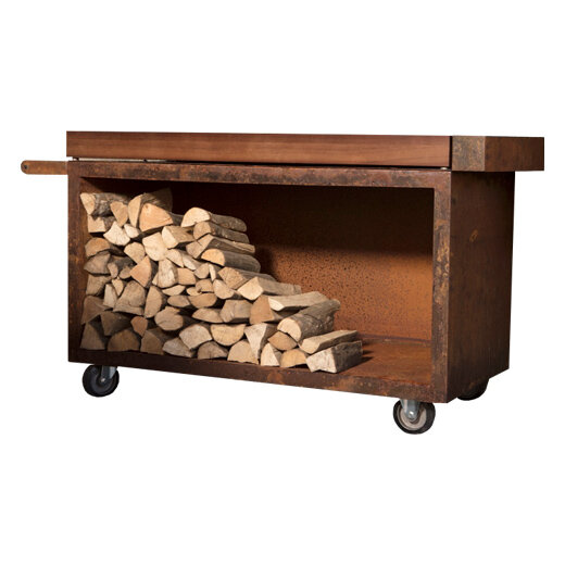 Стол разделочный OFYR PRO 135 Corten с деревянной столешницей