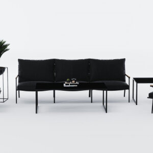 Лаунж зона Gardenini Calma Long темно-серый/черный