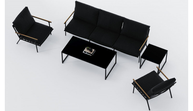 Лаунж зона Gardenini Calma Long темно-серый/черный