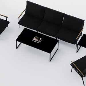 Лаунж зона Gardenini Calma Long темно-серый/черный