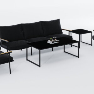 Лаунж зона Gardenini Calma Long темно-серый/черный