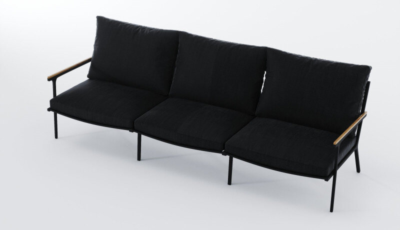 Лаунж зона Gardenini Calma Long темно-серый/черный