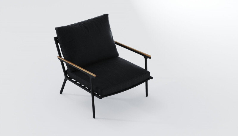 Лаунж зона Gardenini Calma Long темно-серый/черный