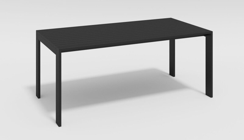 Обеденная группа Gardenini Malia со стульями Voglie Armrest темно-серый/черный 180 x 90