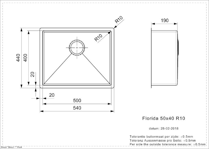 Мойка Reginox Florida 50 x 40 см