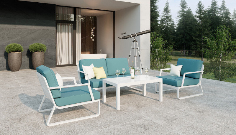 Лаунж зона Gardenini Voglie белый/голубой