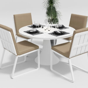 Обеденная группа Gardenini Voglie Round белый/бежевый