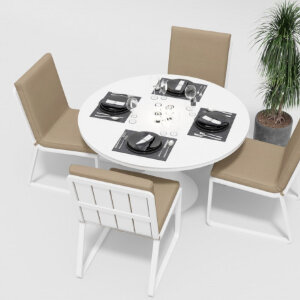 Обеденная группа Gardenini Voglie Round белый/бежевый