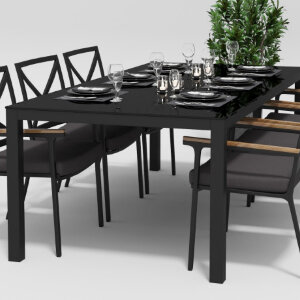 Обеденная группа Gardenini Calma темно-серый/антрацит 220 x 100